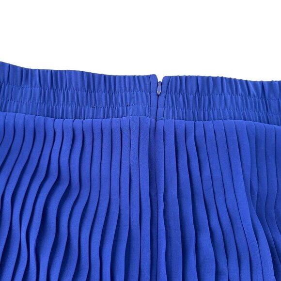 Worthington Petite PXL Royal Blue Pleated Maxi Skirt Drawstring & Zipper Cobalt - Picture 8 of 14